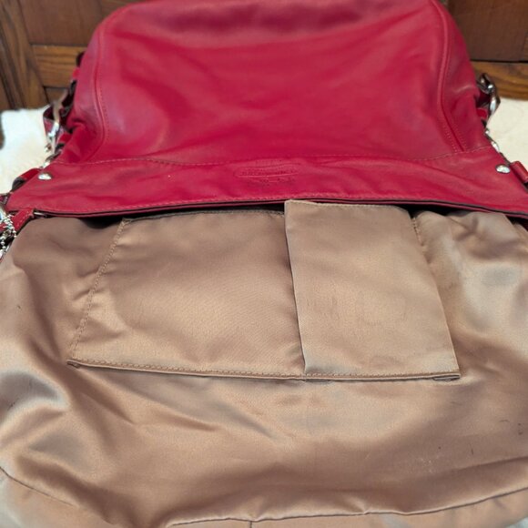 Coach  Zoe Hobo Red Leather Shoulder Bag - Picture 12 of 12